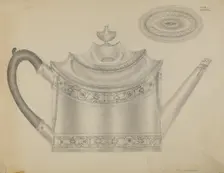 Silver Teapot, c. 1936. Creator: Gordon Sanborn