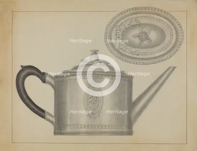 Silver Teapot, c. 1936. Creator: Gordon Sanborn.