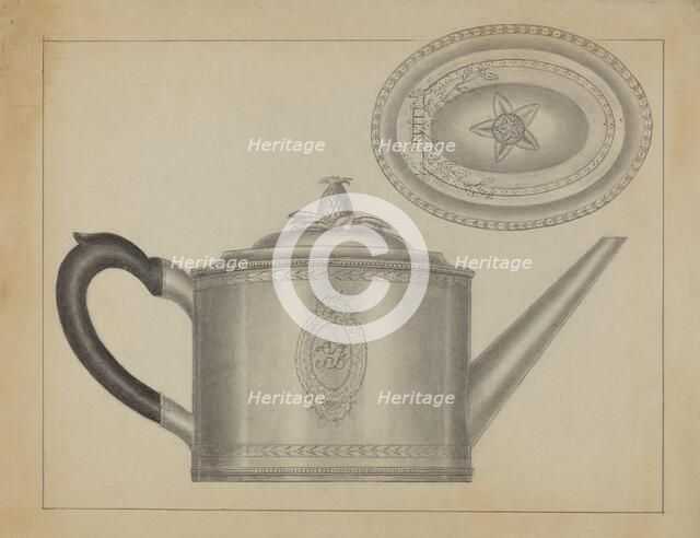 Silver Teapot, c. 1936. Creator: Gordon Sanborn.