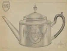 Silver Teapot, c. 1936. Creator: Hester Duany