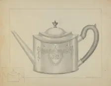 Silver Teapot, c. 1936. Creator: Hester Duany