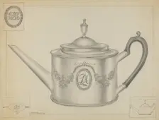 Silver Teapot, c. 1936. Creator: Hester Duany