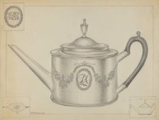 Silver Teapot, c. 1936. Creator: Hester Duany