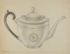 Silver Teapot, c. 1936. Creator: Hester Duany
