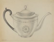Silver Teapot, c. 1936. Creator: Hester Duany