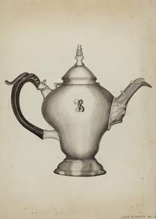 Silver Teapot, c. 1936. Creator: John R. Towers