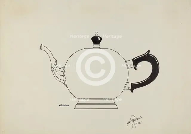 Silver Teapot, c. 1936. Creator: Lawrence Flynn.