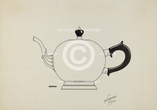 Silver Teapot, c. 1936. Creator: Lawrence Flynn.