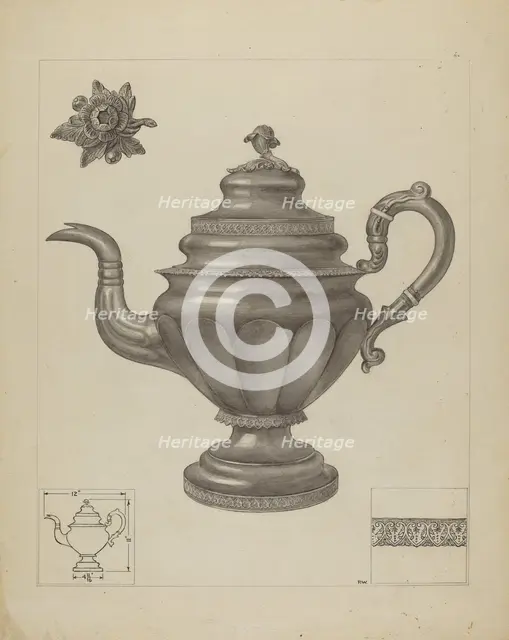 Silver Teapot, c. 1936. Creator: Paul Ward.