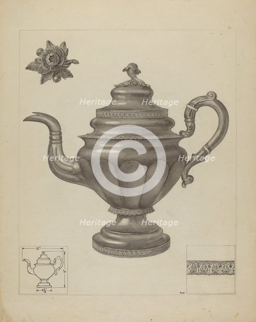 Silver Teapot, c. 1936. Creator: Paul Ward.