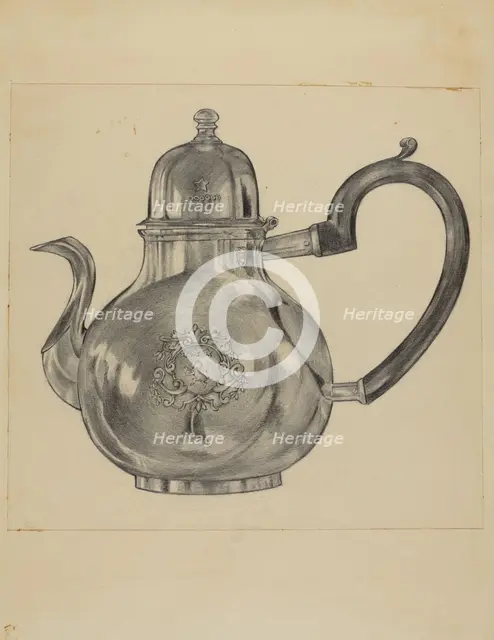 Silver Teapot, c. 1936. Creator: S. Brodsky.