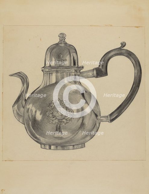 Silver Teapot, c. 1936. Creator: S. Brodsky.