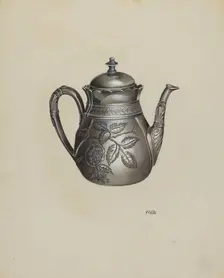 Silver Teapot, c. 1937. Creator: Edward White