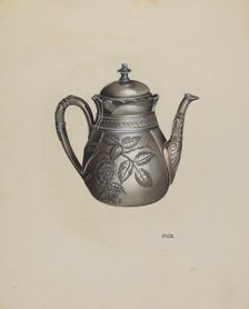 Silver Teapot, c. 1937. Creator: Edward White