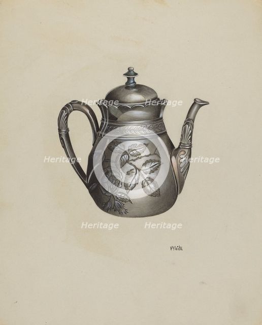 Silver Teapot, c. 1937. Creator: Edward White.
