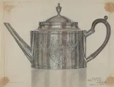 Silver Teapot, c. 1937. Creator: Herman Bader