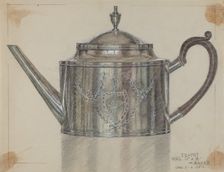 Silver Teapot, c. 1937. Creator: Herman Bader