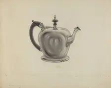 Silver Teapot, c. 1938. Creator: Aaron Fastovsky
