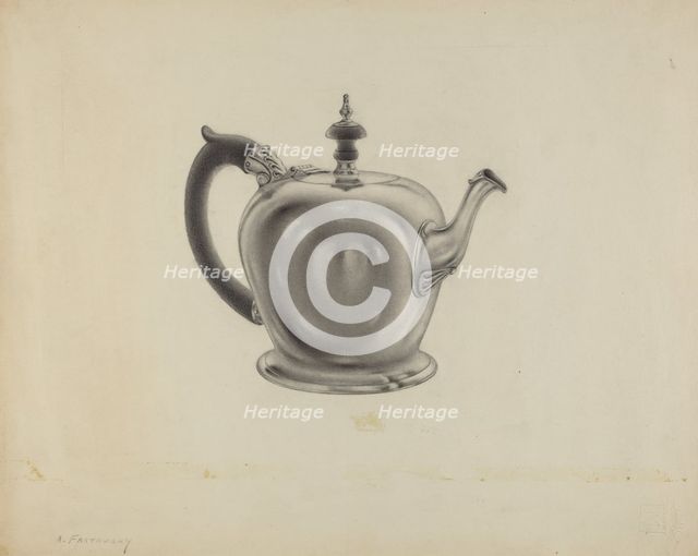 Silver Teapot, c. 1938. Creator: Aaron Fastovsky.