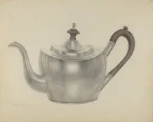 Silver Teapot, c. 1938. Creator: Dorothy Dwin