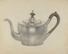 Silver Teapot, c. 1938. Creator: Dorothy Dwin