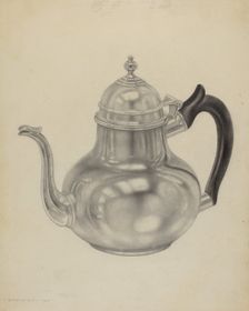 Silver Teapot, c. 1938. Creator: Dorothy Dwin