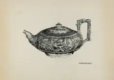 Silver Teapot, c. 1938. Creator: Florence Hastings