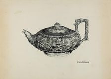 Silver Teapot, c. 1938. Creator: Florence Hastings