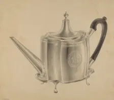 Silver Teapot, c. 1938. Creator: Hester Duany