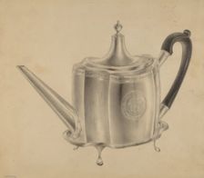 Silver Teapot, c. 1938. Creator: Hester Duany