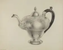 Silver Teapot, c. 1938. Creator: Hester Duany