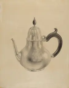 Silver Teapot, c. 1938. Creator: Hester Duany