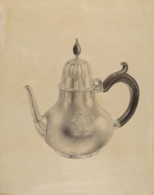 Silver Teapot, c. 1938. Creator: Hester Duany