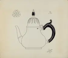 Silver Teapot, c. 1938. Creator: Lawrence Flynn