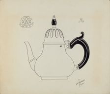 Silver Teapot, c. 1938. Creator: Lawrence Flynn
