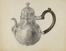 Silver Teapot, c. 1938. Creator: Leo Drozdoff