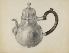 Silver Teapot, c. 1938. Creator: Leo Drozdoff