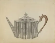 Silver Teapot, c. 1938. Creator: Michael Fenga