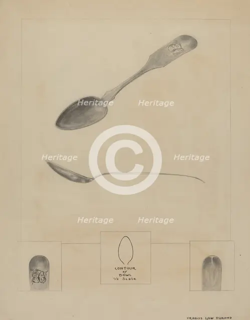 Silver Teaspoon, 1935/1942. Creator: Francis Law Durand.