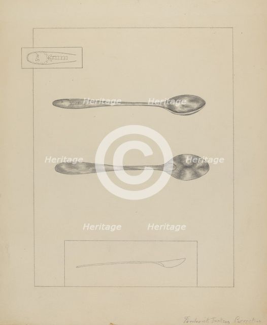 Silver Teaspoon, 1935/1942. Creator: Frederick Jackson.