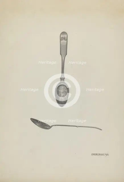 Silver Teaspoon, 1936. Creator: Irene M. Burge.