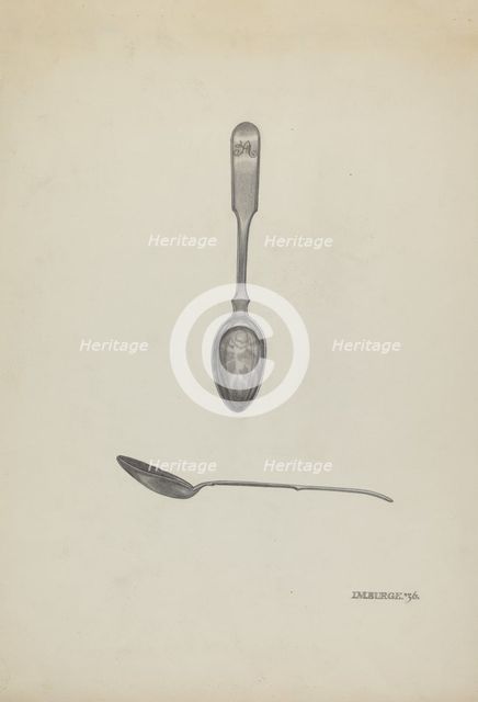 Silver Teaspoon, 1936. Creator: Irene M. Burge.