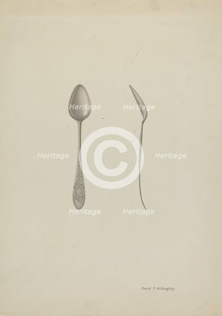 Silver Teaspoon, c. 1940. Creator: David P. Willoughby.