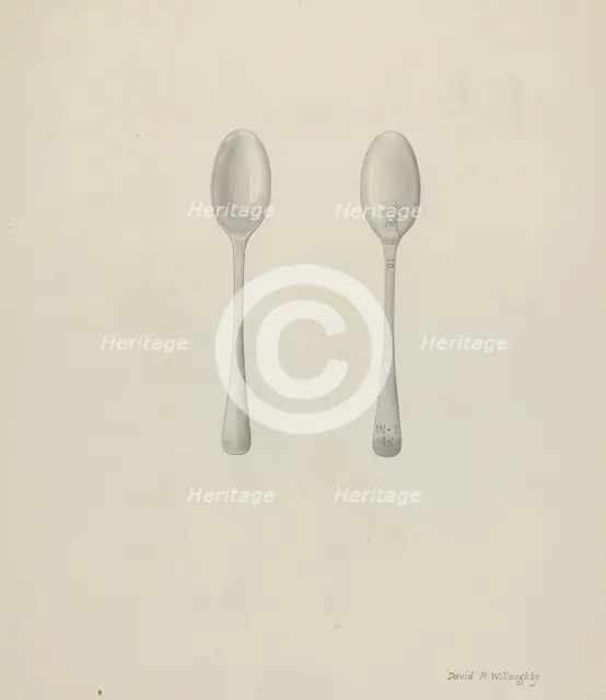 Silver Teaspoon, c. 1936. Creator: David P. Willoughby.