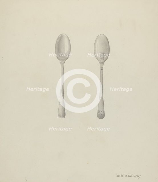 Silver Teaspoon, c. 1936. Creator: David P. Willoughby.