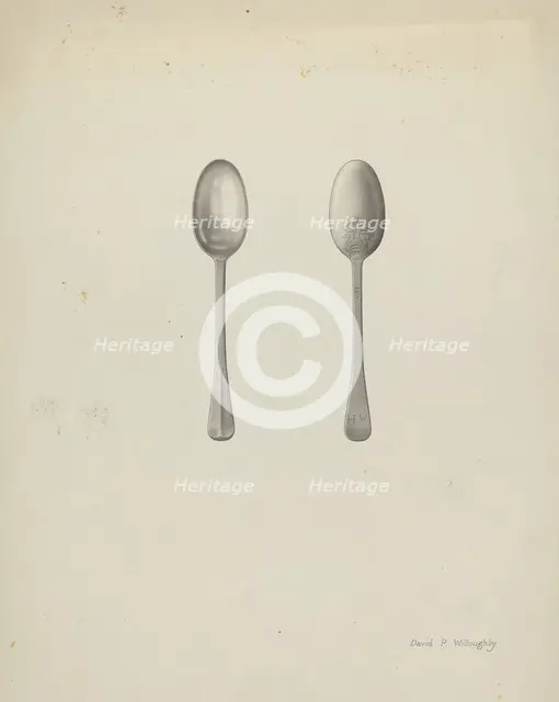 Silver Teaspoon, c. 1937. Creator: David P. Willoughby.