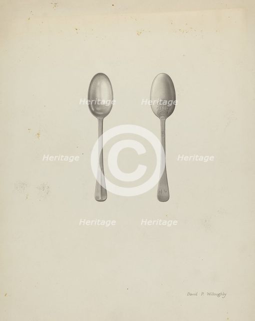 Silver Teaspoon, c. 1937. Creator: David P. Willoughby.