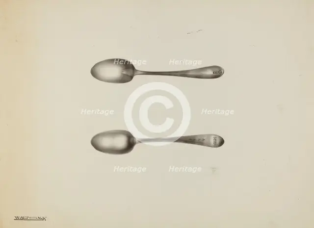 Silver Teaspoon, c. 1938. Creator: Kalamian Walton.