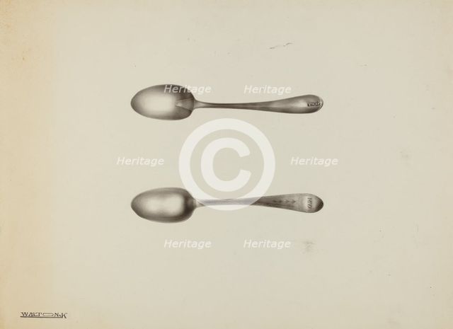 Silver Teaspoon, c. 1938. Creator: Kalamian Walton.