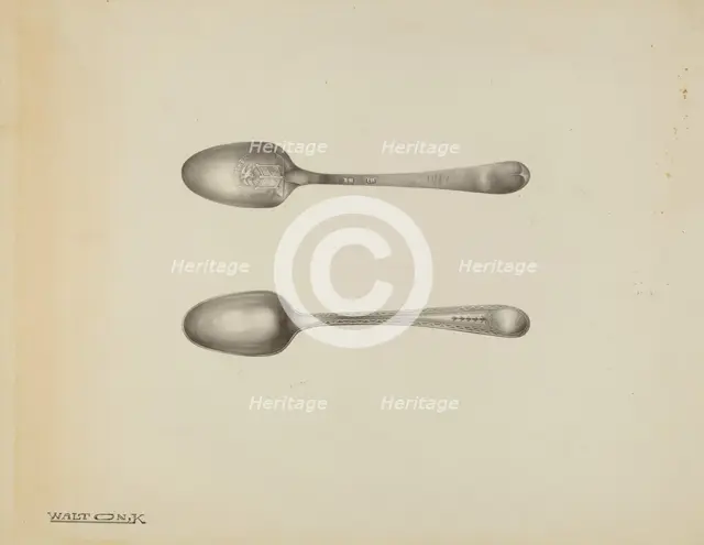 Silver Teaspoon, c. 1938. Creator: Kalamian Walton.